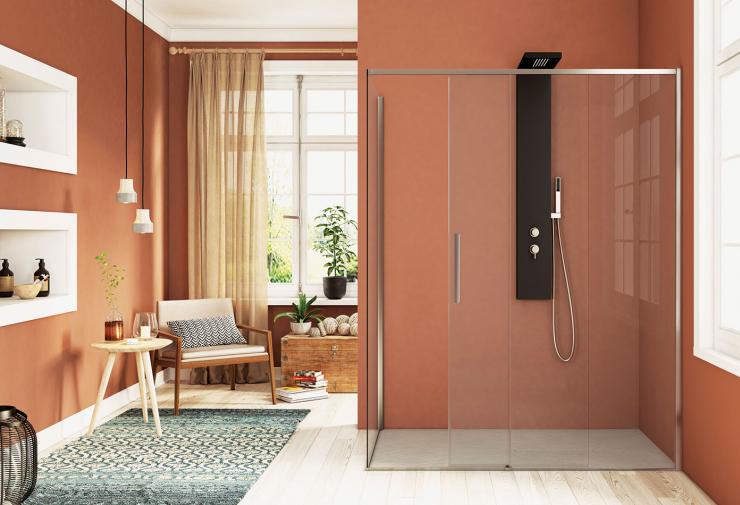 les teintes terreuses pour une salle de bain terracotta